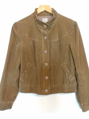 Halogen Brown Corduroy Button Front Jacket Size Medium